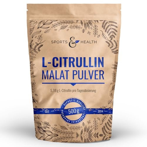 L-Citrullin-Malat Pulver als 500g Citrulin Pulver in einem Perfekten 2:1 Verhältnis mit extra Dosierlöffel