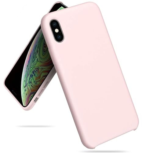 TUDIA Custodia in silicone morbido protettiva Slim progettata per iPhone Xs (2018) / iPhone X (2017) (Sabbia rosa)