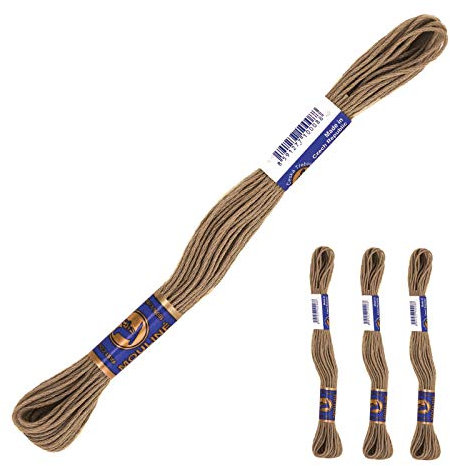 3 Docken Stickgarn je ca. 8m / Sticktwist 100% Baumwolle Stickerei verschiedene Farbwahl, Farbe :7952 rehbraun