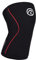 Rehband Benda per ginocchio Rx, fascia per ginocchio in neoprene da 7 mm per sollevamento pesi e powerlifting, protegge le articolazioni e stabilizza i muscoli, Colore:Nero/Rosso, Misura:S