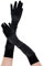 Memoryee Damen Sexy Lange Handschuhe Satin Ellenbogen Länge 21 Dehnbar 1920er Oper Hochzeit Abend Party Tanzhandschuhe und Fäustlinge Schwarz