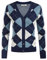 GRACE KARIN Damen Langarm Button Down Sweater Klassischer V-Ausschnitt Strickcardigan, Plaid hellblau, XX-Large