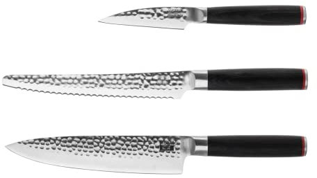 Kotai Le Set Essentiel : 3 couteaux (d'office + du chef gyuto + à pain)