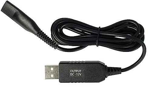 vhbw Ladekabel kompatibel mit Braun Silk Epil 5377-7071, 7-569, 7175, 7181, 7281, 7381, 7481 Epilierer - Netzkabel, 120 cm