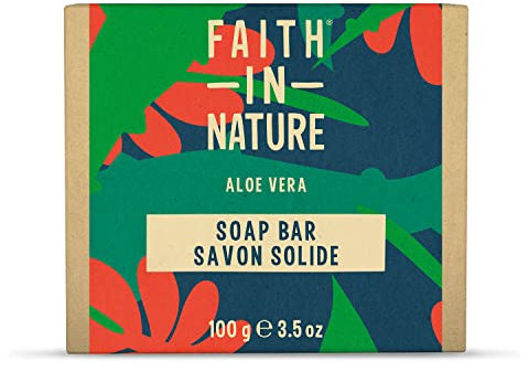 Faith in Nature Natürliche Seife mit Aloe Vera, vegan und ungetestet, ohne SLS und Parabene, 100 g
