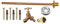 hep® Kit de robinet de jardin extérieur avec bride murale traversante avec fixations (bouchons marron, vis et ruban PTFE)