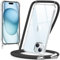 caslord Handyband kompatibel mit iPhone 15 6,1 Zoll, Necklace Hülle mit Bands Handyhülle für zum Umhängen, Transparent Case mit Handykordel,Stoßfeste Schutzhülle zum Umhängen Kordel, Schwarz