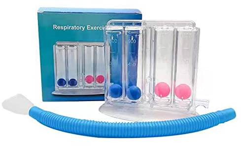 Ejercitador Respiratorio, Ejercitador de Respiración Profunda, Ejercitador Pulmonar, Sistema de Medición de Ejercicio de Respiración, Ejercitador de Respiración con Mango, Espirómetro de(4 bolas)