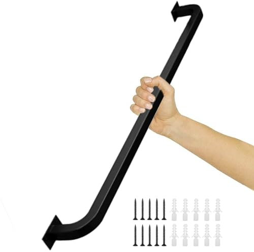 Handlauf Schwarz für Treppen Innen Außen Handläufe für Treppen, Treppengeländer aus quadratischen Rohren für den Innen- und Außenbereich, Industrierohrgeländer aus schwarz verzinktem Stahl, Wandbalust