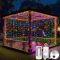RJEDL Tenda con Catena di Luci LED, 6x3m 600 LED 4AA Batteria Tenda Luminosa Impermeabile Con Telecomando, 8 Modalità Tenda Luminosa Esterno Patio Gazebo Festa San Valentino