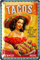 LANOLU Retro Blechschild TACOS Served Here, American Diner Deko, Blechschilder Grillen & Küche, Burger Geschenk, Deko USA, Restaurant Deko, Retro Schilder Blech 20x30cm