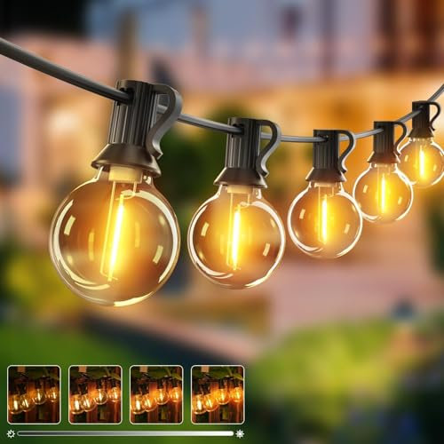 btfarm 13M Lichterkette Außen Dimmbar mit Timer, 15+1 LED Outdoor Lichterkette Strom Wetterfest Wasserdicht Lichterkette Glühbirnen für Garten Terrasse Hochzeiten Party, Warmweiß