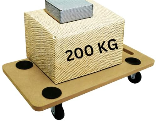 2 PCS 200kg Wheeled Platform Heavy Duty Anti Slip Hand Dolly Trolley Cart Furniture Moving Transporter, 360° Board Castor, 59X29cm