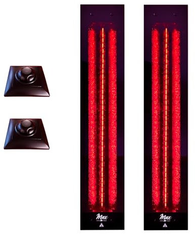 SET frameless InfraROTmed MAX© Tiefenwärmestrahler 2x 500W + 2x Regler icon eco1, Infrarotstrahler für Sauna und Infrarotkabine, Vollspektrumstrahler (2x500W + 2x Regler)