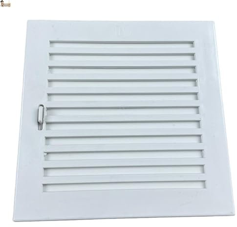 BricoLoco.com Rejilla ventilación con cierre regulable. 15 cm. Empotrable pared o techo. Baño, cocina, cuartos húmedos. Mini persiana de lamas móvil para abrir o cerrar el paso del aire (1, 15x15cms)