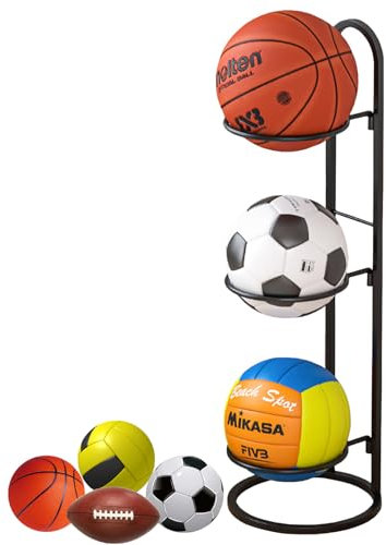 3 Stufiges Ballständer, Ball Aufbewahrung,Innenbereich Ballregal,Vertikale Ballaufbewahrung,Garage Organizer Für Sportgeräte, Abnehmbares Standing Rack Halter,Display Halter Für Fußball Basketball