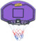 STREETSKILLER Basketballkorb mit 43 cm Durchmesser, Board, geflochtenem Basketballnetz und Wandhalterung, inklusive Montagezubehör. Für Kinder und Erwachsene, Innen- und Außenmontage (Violett/Gelb)