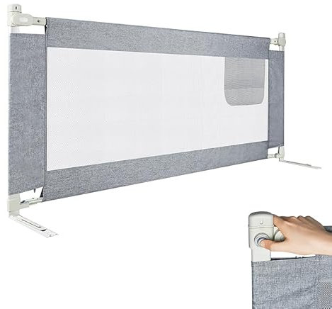 TANYEAR Bettgitter 180cm Bettschutzgitter Kinderbettgitter für Kinder Babybettgitter Klappbar, Kinderbett Kinderbettschutzgitter Rausfallschutz, für Kinderbetten und Alle Massivholzbetten