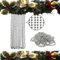 10m Weihnachten Perlengirlande, Luxus Weihnachtsbaum & Raumdekoration, 8mm Perlen, 10m Lange Christbaumschmuck Perlenkette (Silber)