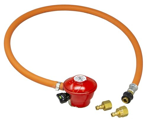 Hamilton Gas Products Universal 27mm Patio Gas Propane Clip-On BBQ Hose | 0.85M, Quick Release, Suitable for Portable Gas BBQ's & Camping Grills, Regulator Approved to EN16129, Camp & Home