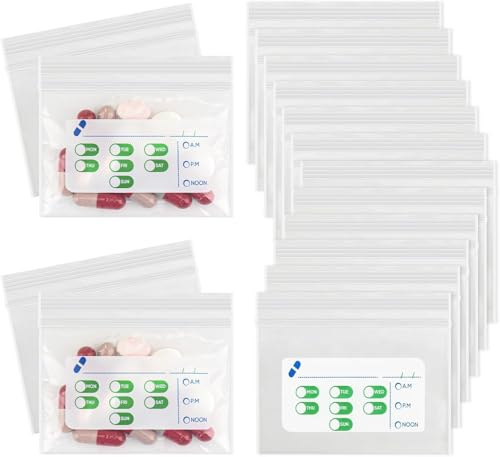 Pill Bags 500 Count - 3X2.75 3 Mil Small Ziplock Bags for Pills – BPA-Free Pill Pouches for Medicine, Pill Pack Storage & Medicine Pouch - Easy Label Pill Bags for Travel, Reusable Medicine Bags