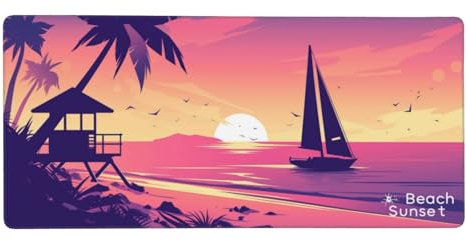 Alfombrilla Ratón Atardecer Alfombrilla Ratón XXL Gaming 900 x 300 x 3mm Mouse Pad Velero Desk Mat, Protector Escritorio, con Base de Goma Antideslizante, Baja Fricción,Duradera,Accesorios Gaming -965