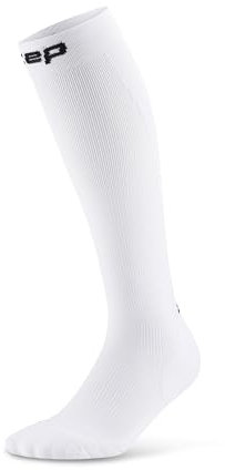 CEP - Lange Laufsocken mit Kompression für Damen, Core 5.0 Tall, Größe III/M / 32-38cm Wadenumfang, weiß