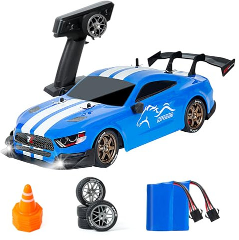 BORSTOYPRO Ferngesteuertes Auto, 1:14 Professionelles Ferngesteuerte Drift Auto mit Proportionaler Lenkung und Gaspedal 4WD GT Drift RC Cars Hobby Klasse Spielzeug für Erwachsene Jungen (Blau)