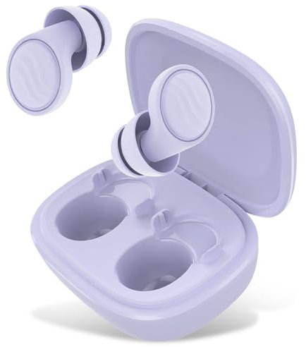 Ear Plugs for Sleep, 35dB Noise Cancelling Hearing Protection Earplugs with Single/Double EarTips, Reusable Silicone Ear Plug, 4 Sizes XS/S/M/L and Carrying Case for Sleep, Travel or Concerts(Purple)