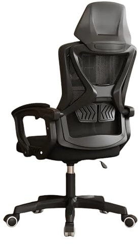 OGLFGLNY Gaming Chair with Reclining Function and Adjustable Lumbar Support - Ergonomic Black Mesh Executive Chair with Retractable Footrest, Wide Seat, and Comfy Design for Home Office Study