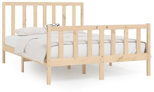 Eleganz Massivholzbett 160x200 cm – Naturholzbett aus Eiche fürs Schlafzimmer | Langlebiges & Stabiles Bettgestell mit Hochleistungs-Rahmen | Perfekt für Erholsamen Schlaf