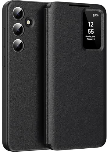 für Samsung S26 5G Smart View Hülle, Wallet Smartphone Case, für Samsung Galaxy S26 Handyhülle Clear View, Spiegel Flip, Kartenfach Cover, Sichtfenster, Smart View für Samsung S26