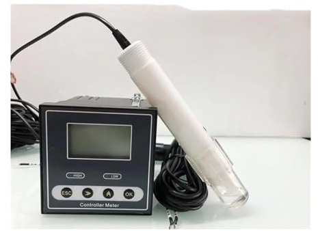 JOJIDE Contrôleur de pH-mètre en Ligne avec RS485, Sortie à Bas Prix, contrôleur de pH-mètre hydroponique Automatique(Silver 2PCS)