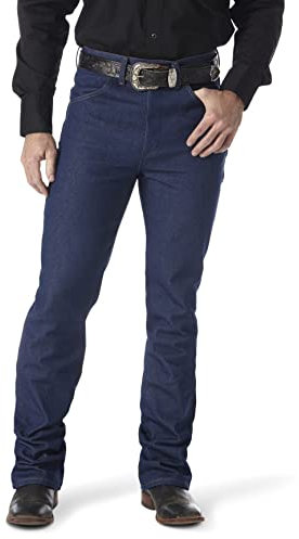 Wrangler Jeans da Uomo con Taglio Occidentale Slim Fit Jeanwestern Bootcut 100% Jeans Slim Bootcut, Marina Militare, W33 / L32