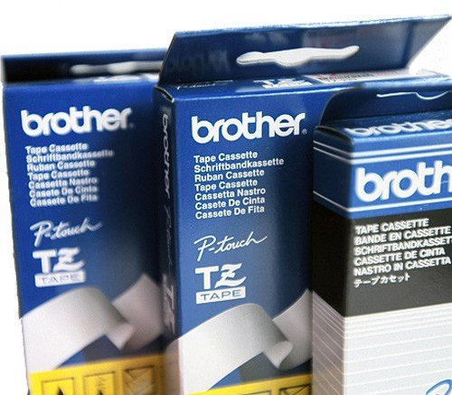 Beschriftungsband für Brother P-Touch 3000, Schwarz auf Weiss, 12 mm, Schriftband-Kassette für PTouch 3000, 12mm breit, 7,7mtr.