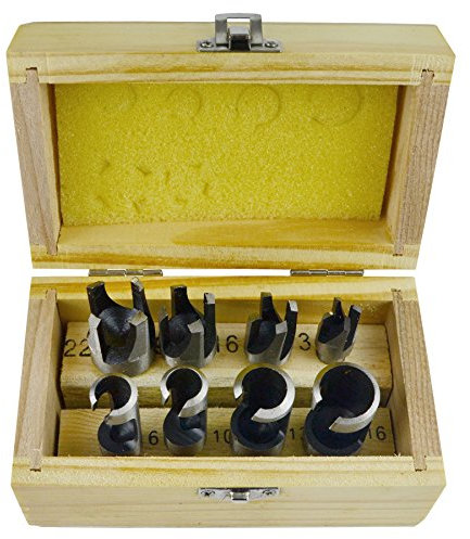 8pc Wood Plug Cutter / Cutting Set Dowel Maker Cutting Tools 10mm Shank TE062