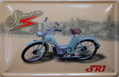Blechschild DDR Motorrad Simson SR1