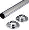 Gedotec Kleiderstange Wandmontage rund | 1 Set Garderobenstange mit 2 Stk Schrankrohrlager Chrom glänzend poliert | POLE | Möbelrohr Stahl 1500 mm Länge Ø 25mm - 60 kg Tragkraft | Kleiderstange Wand