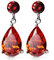 Crystalline Azuria Tropfenform Ohrhänger mit Orange Rot Zirkonia Kristalle 18 kt Weiß Vergoldet