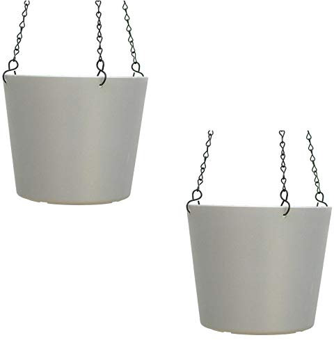 Set2 Kunststoff Ampel-Flori 24 silber Ø 24.0cm Höhe 22.0cm