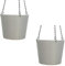 Set2 Kunststoff Ampel-Flori 24 silber Ø 24.0cm Höhe 22.0cm