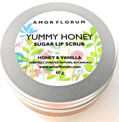 100% Natürlich ZUCKER LIPPENPEELING mit HONIG & VANILLA + JOJOBAÖL & VITAMIN E - 60g von AMOR FLORUM. Alles Natürliche Zuckerpeeling mit Honig und Vanille. Vitamin E und Jojobaöl Nähren, Hydratisieren