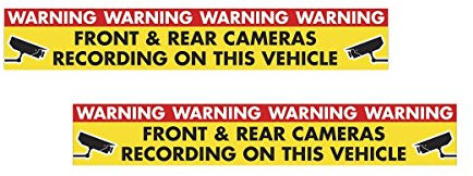 #004 / 2X Dashcam Aufkleber je 15x2,4cm Kamera Security Auto Aufkleber Sicherheit Tuning Vintage Lowrider OEM JDM Style
