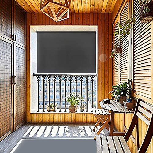 HENGMEI Store Enrouleur de Protection Solaire Extérieur à Enrouleur e Balcon 140x140cm Anthracite