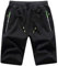Tansozer Kurze Hosen Herren Shorts Sport Sommer Jogginghose Herren Kurz Shorts Baumwolle Gym Sweat Shorts Jogging Fitness Hose Schwarz L