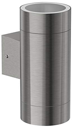 ledscom.de Wandleuchte BIDO für außen, Aluminium, Up & Downlight inkl. 2 GX53 LED Lampen, je 509lm warmweiß
