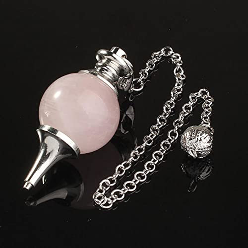 Natürliche Rose Rosa Quarz Pendel Widrination Dowsing Heilung 7 Chakra Perlen Kette Runde Stein Anhänger Charms Schmuck-Rose Quartzs