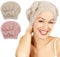 Unaone 2 Pack Microfiber Hair Towel Cap - Super Absorbent Hair Drying Towel with Bow-Knot, Quick-Dry Hair Wrap for Curly, Long, Thick & Wet Hair (Pink & Brown)