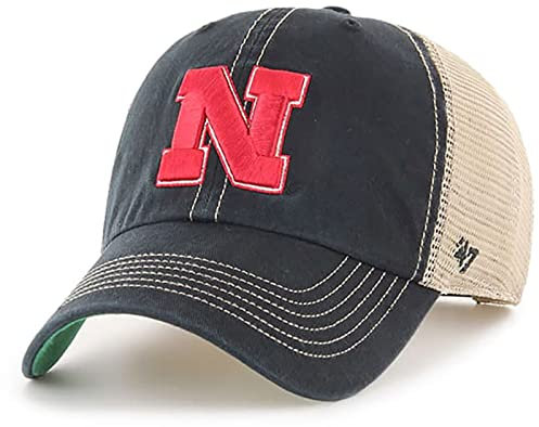'47 Nebraska Cornhuskers Herren Damen Trawler Clean Up Verstellbarer Snapback Schwarz Team-Farbe Logo Hut, schwarz, Einheitsgr��e