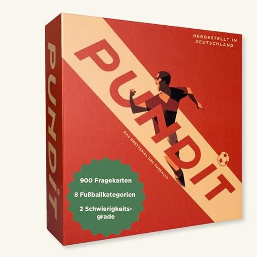 Pundit Fußball Quiz Spiel Erwachsene und Kinder ab 14 Jahren | Fussballquiz Bundesliga Spiel | Fussball Kartenspiel & Brettspiel | Geschenke für Fußballfans und Fußballer